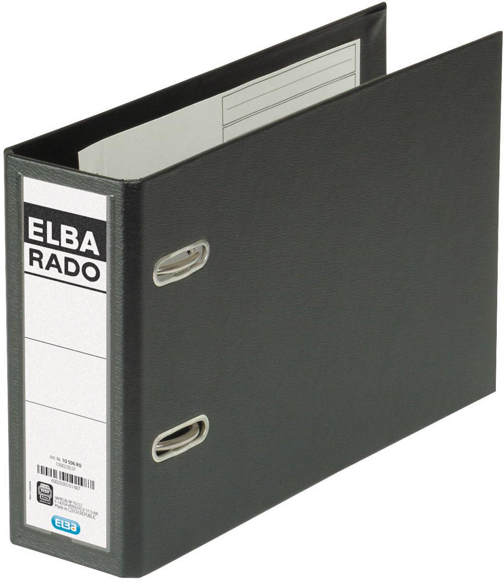 Elba Rado Plast ordner voor ft A5 dwars, zwart, rug van 7,5 cm afbeelding