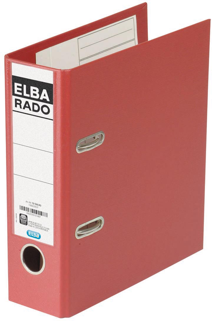 Elba Rado Plast ordner voor ft A5 staand, donkerrood, rug van 7,5 cm afbeelding