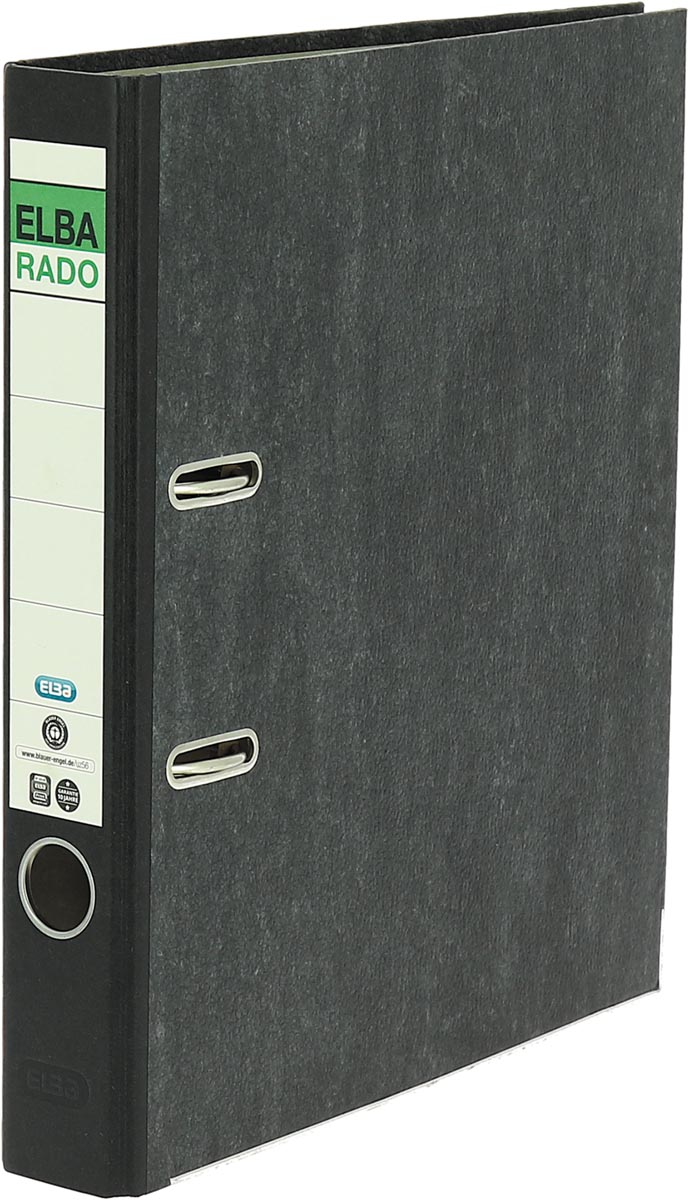 Oxford Rado ordner, ft folio, uit karton, rug van 5 cm, zwart afbeelding