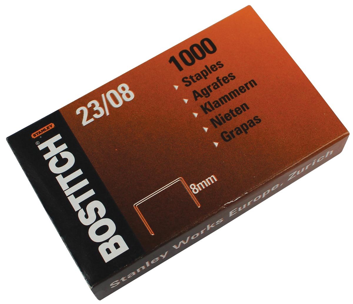 Bostitch nietjes 23-8-1M, 8 mm, verzinkt, voor PHD60, B310HDS, HD-23L17 afbeelding