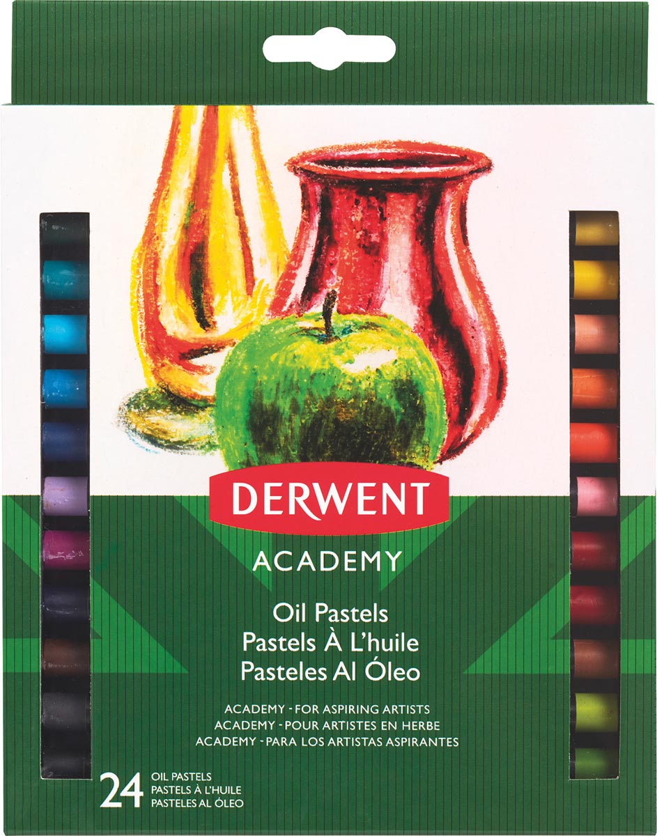 Derwent oliepastels Academy , blister van 24 stuks in geassorteerde kleuren
