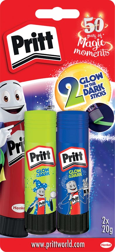 Pritt Plakstift Glow In The Dark Blister Van 2 Stuks huismerk kopen in de aanbieding