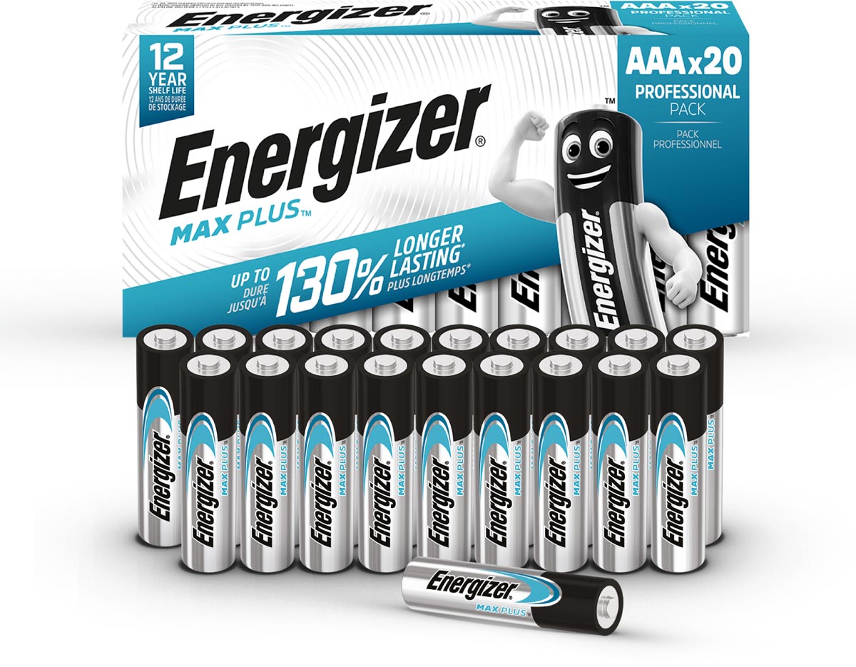 Energizer batterijen Max Plus AAA, pak van 20 stuks afbeelding