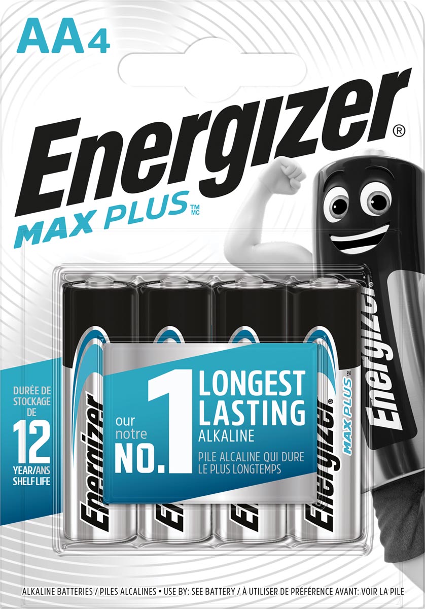 Energizer batterijen Max Plus AA, blister van 4 stuks