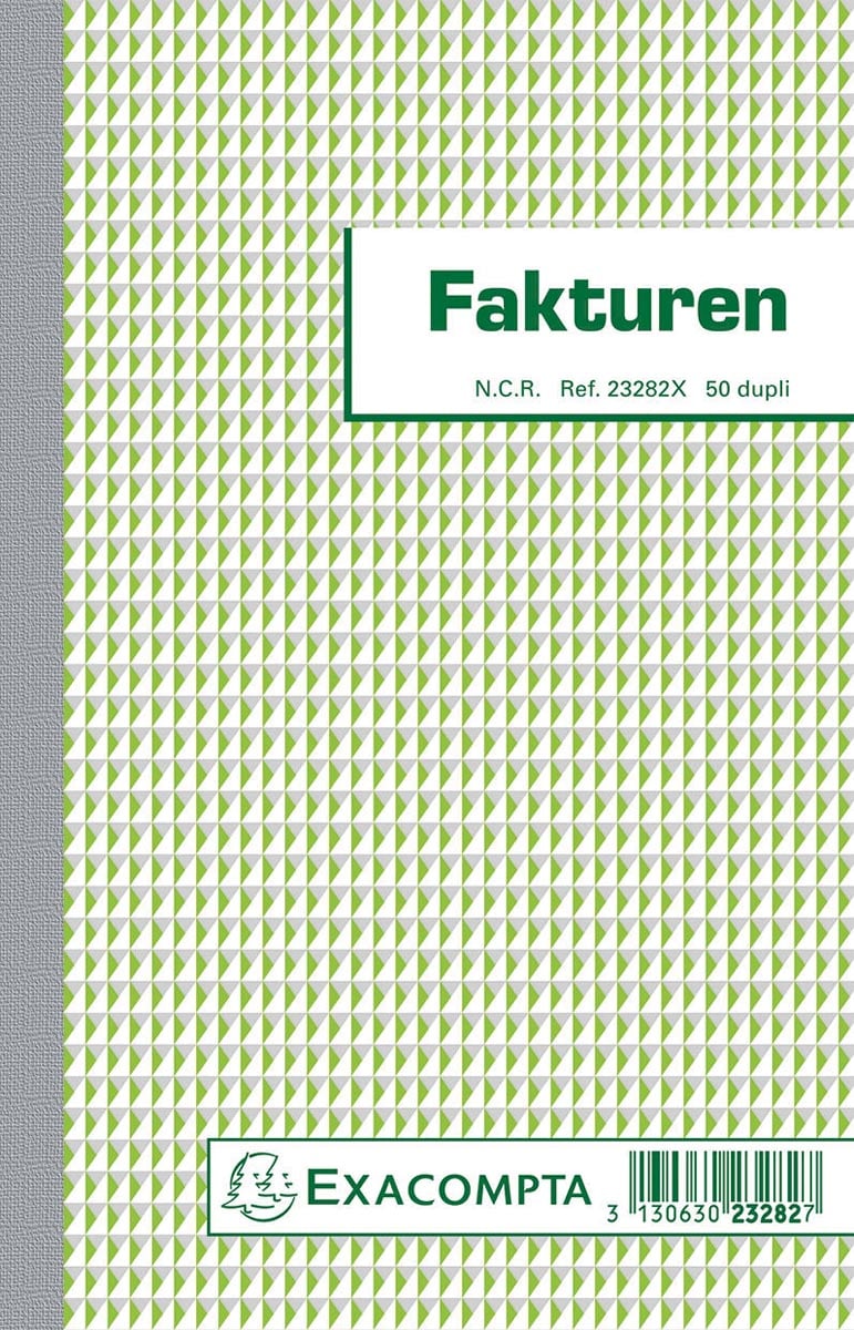 Exacompta facturen, ft 21 x 13,5 cm, dupli, verticaal, Nederlandstalig afbeelding