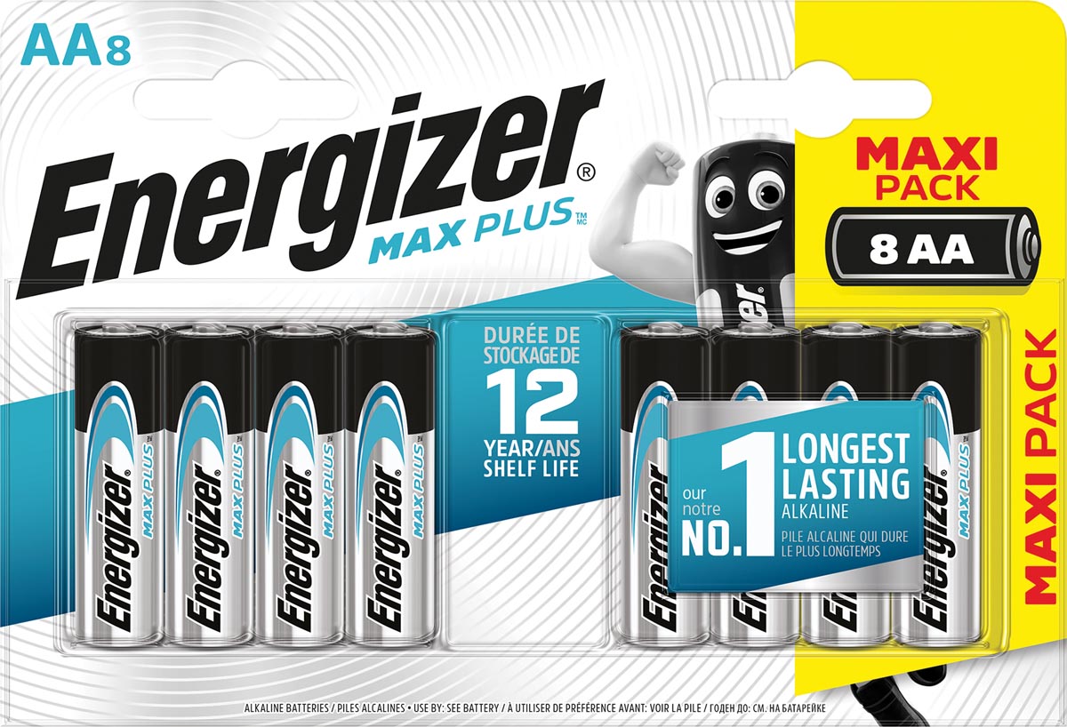 Energizer batterijen Max Plus AA, blister van 8 stuks
