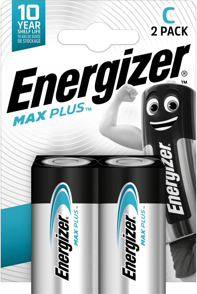 Energizer batterijen Max Plus C, blister van 2 stuks