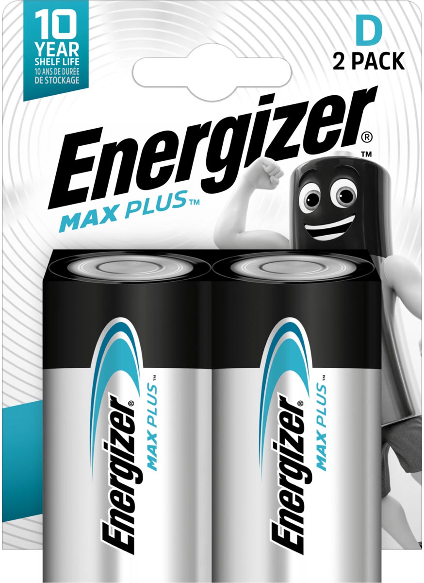 Energizer batterijen Max Plus D, blister van 2 stuks afbeelding