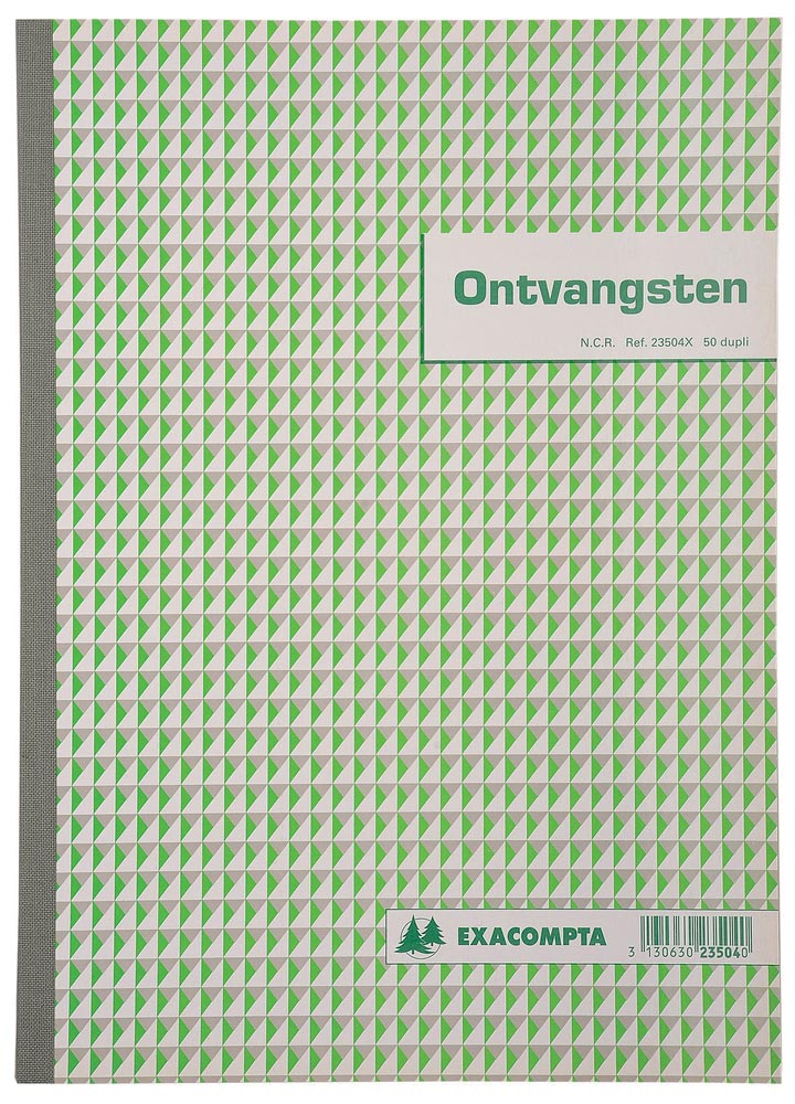 Exacompta ontvangsten, ft 29,7 x 21 cm, Nederlandstalig, dupli (50 x 2 vel) afbeelding