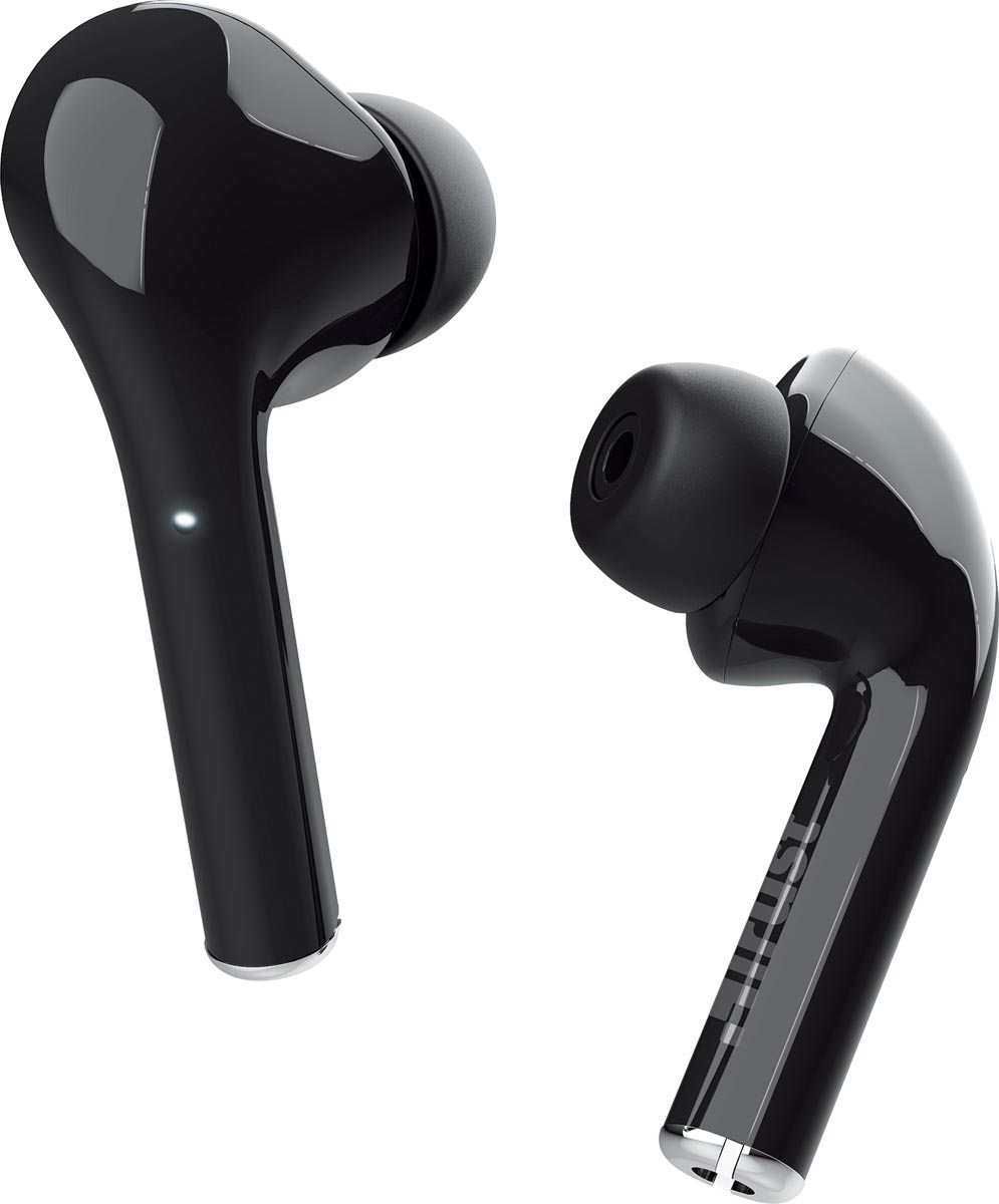 Trust Nika Touch Bluetooth draadloze oortjes met geïntegreerde microfoon, inclusief oplaadstation, zwart