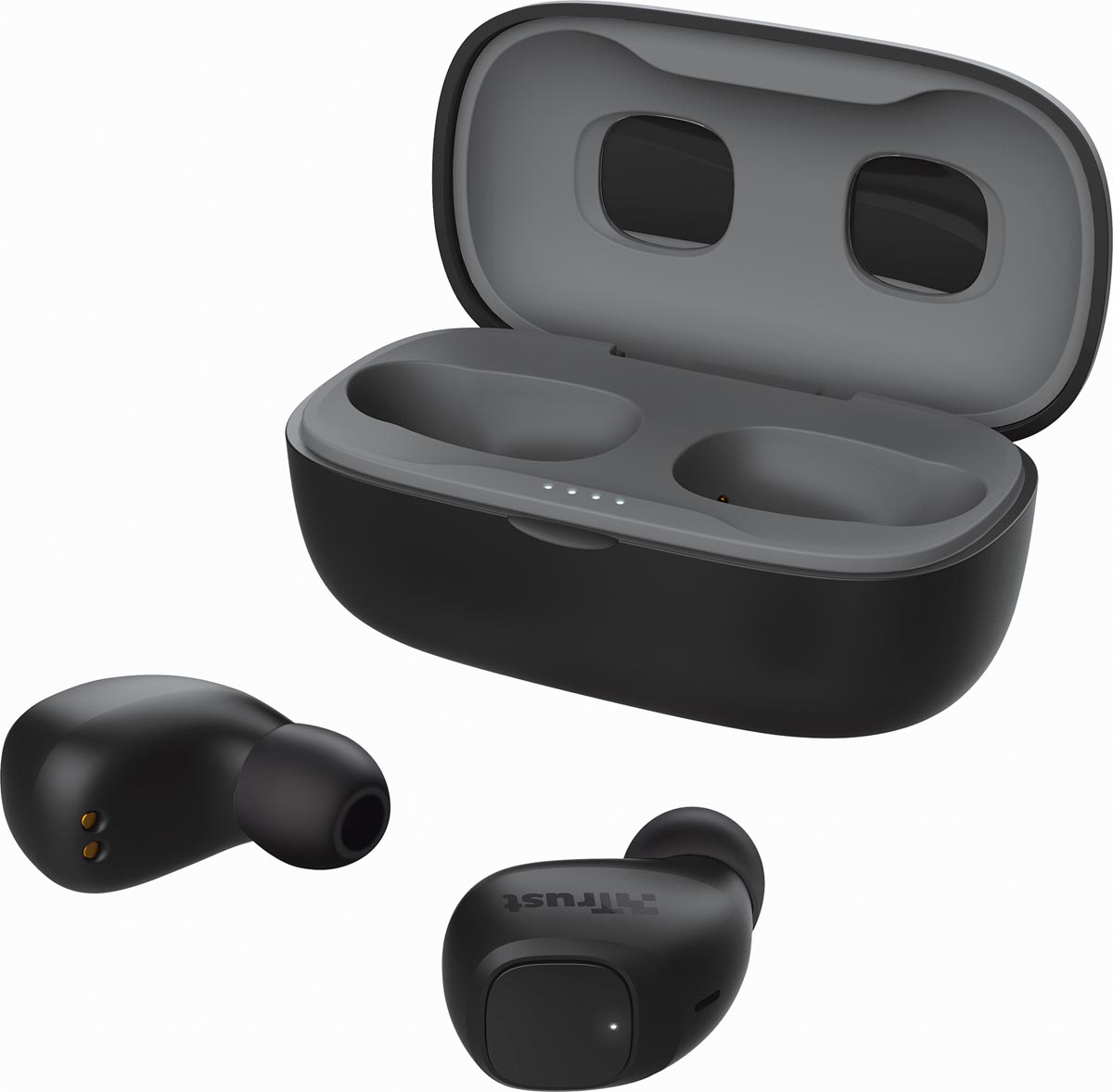 Trust Nika Compact Bluetooth draadloze oortjes, geïntegreerde microfoon, inclusief oplaadstation, zwart