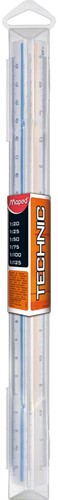 Maped driekantige schaallat, schaalverdeling 1:20, 1:25, 1:50, 1:75, 1:100, 1:125, oranje-2