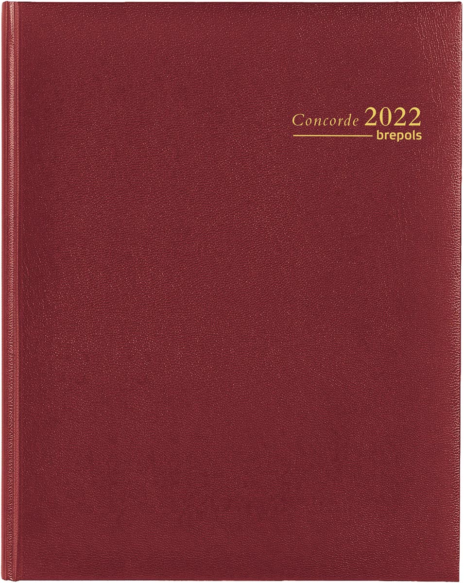 Brepols agenda Concorde Lima 6-talig, bordeaux, 2022 Brepols agenda Concorde Lima 6-talig, bordeaux, 2022