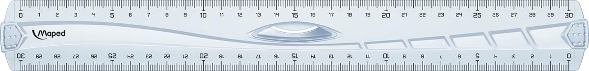 Maped decimeterlat Geometric driedubbele decimeter, 30 cm, transparant afbeelding