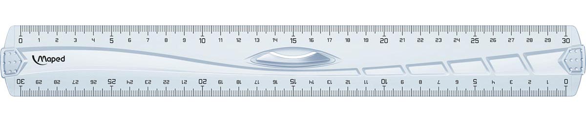Maped decimeterlat Geometric driedubbele decimeter, 30 cm, transparant