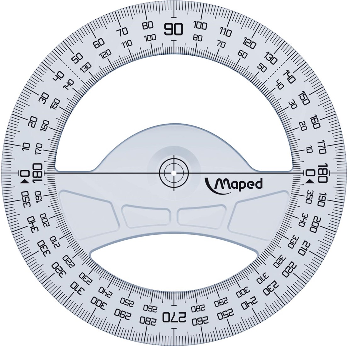 Rapporteur 180° Maped 12cm - Géométrie, Graduations UV, Design Ergonomique