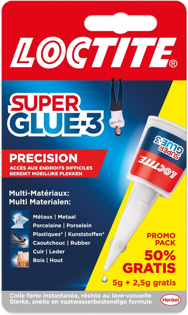 Loctite colle instantanée Super Glue Precision, 5 g + 50 % gratuit, sous  blister bij VindiQ Office