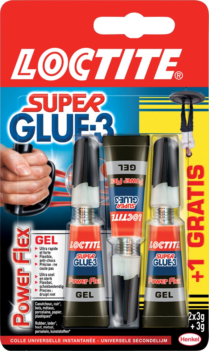 Loctite secondelijm Power Flex, 2 + 1 gratis, op blister afbeelding