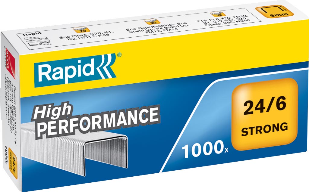 Rapid Nietjes 24/6, gegalvaniseerd, strong, doos van 1.000 nietjes afbeelding
