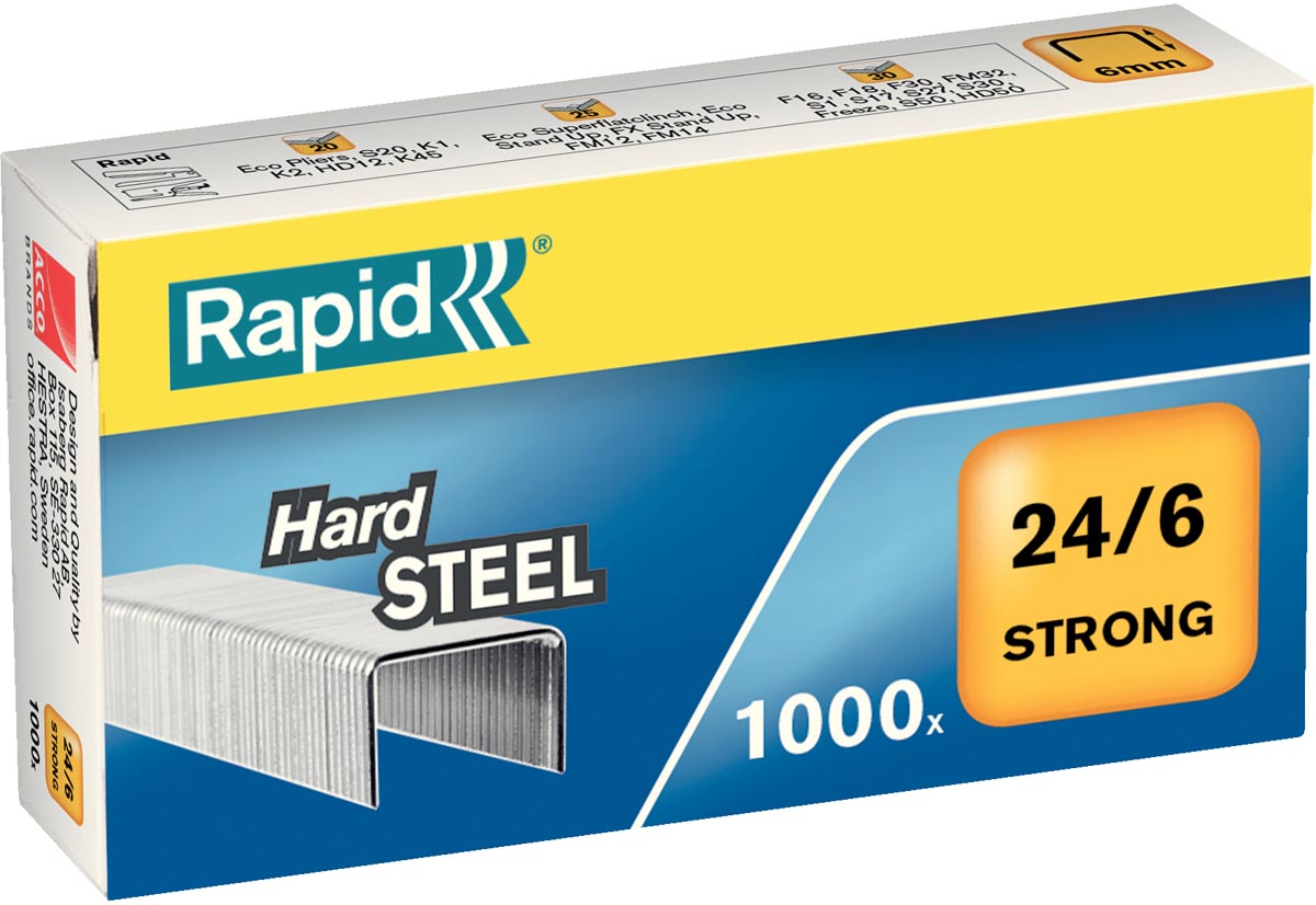Rapid Nietjes 24/6, staal, doos van 1.000 nietjes afbeelding