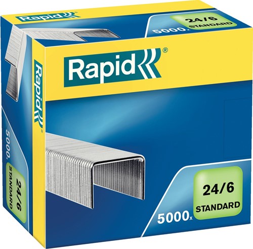 Rapid Agrafes 24/6, galvanisées, boîte de 5.000 agrafes