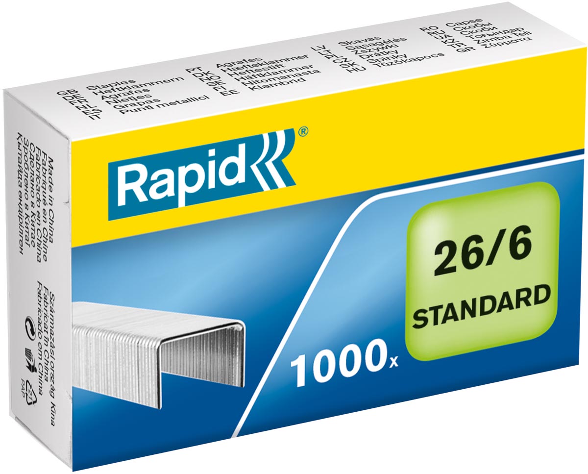 Rapid nietjes 26/6, doos van 1.000 nietjes Rapid nietjes 26/6, doos van 1.000 nietjes