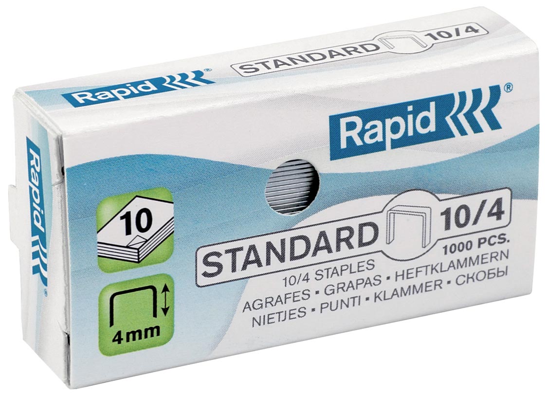 Rapid Nietjes 10/4, gegalvaniseerd, doos van 1.000 nietjes