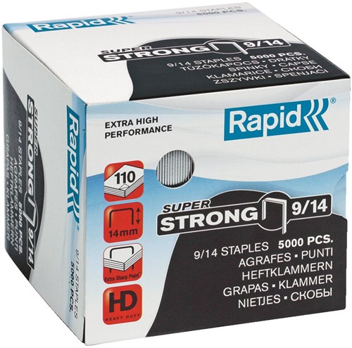 Rapid SuperStrong nietjes 9/14, gegalvaniseerd, doos van 5000 stuks