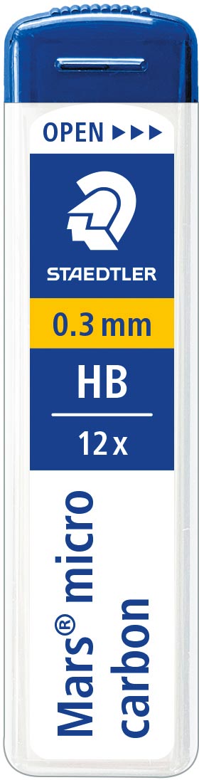 Staedtler Mars micro potloodstiften, 0,3 mm, HB, etui van 12 stuks afbeelding