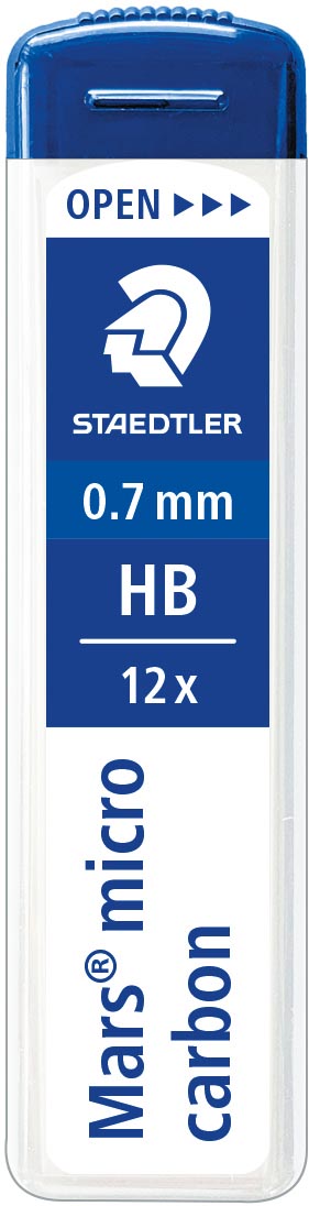 Staedtler Mars micro potloodstiften, 0,7 mm, HB, etui van 12 stuks afbeelding