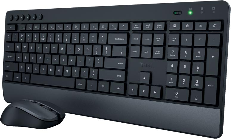 Trust Trezo draadloze deskset, uit gerecycleerd kunststof, azerty