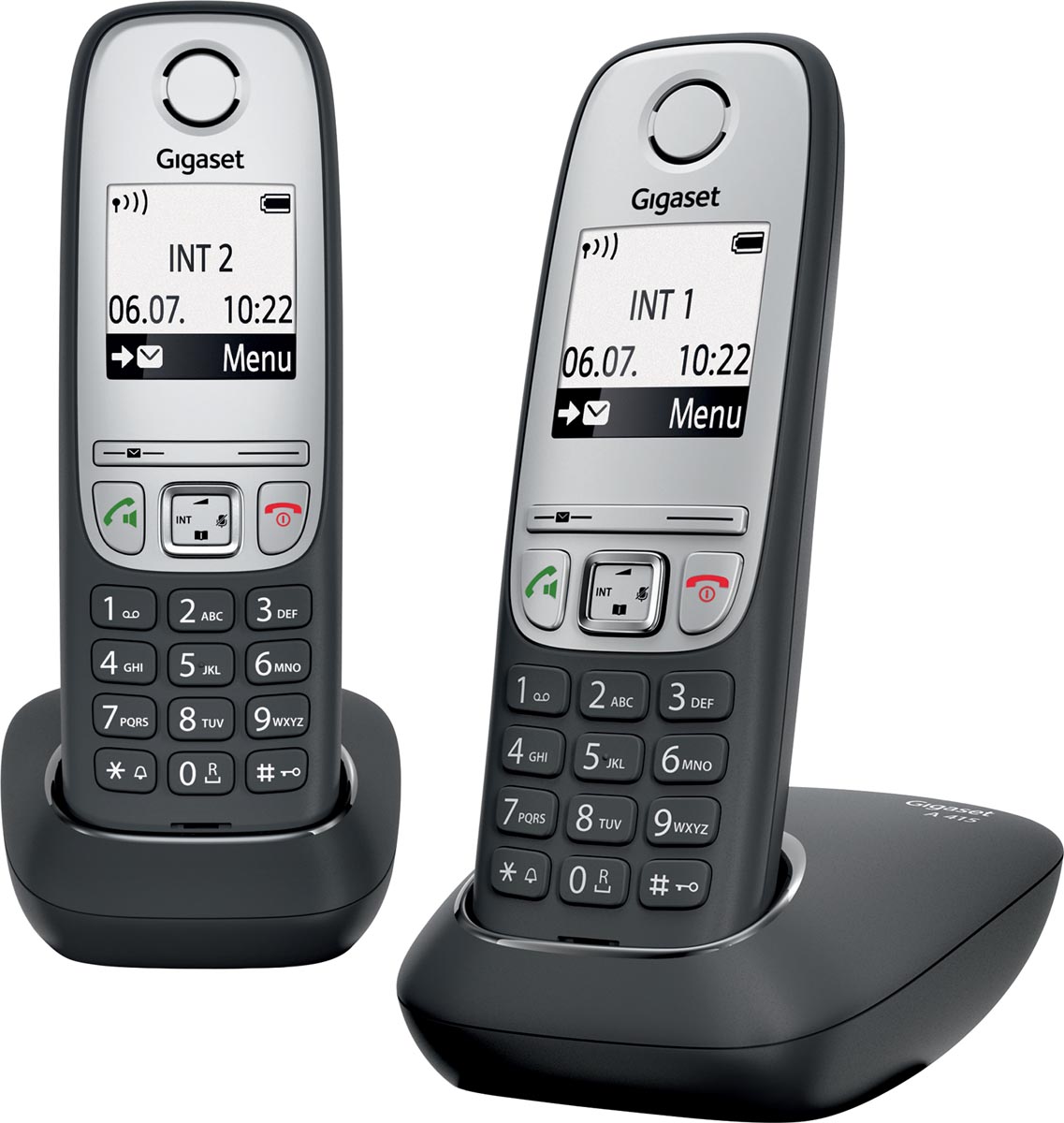 Gigaset A415 DECT draadloze telefoon, met extra handset, zwart