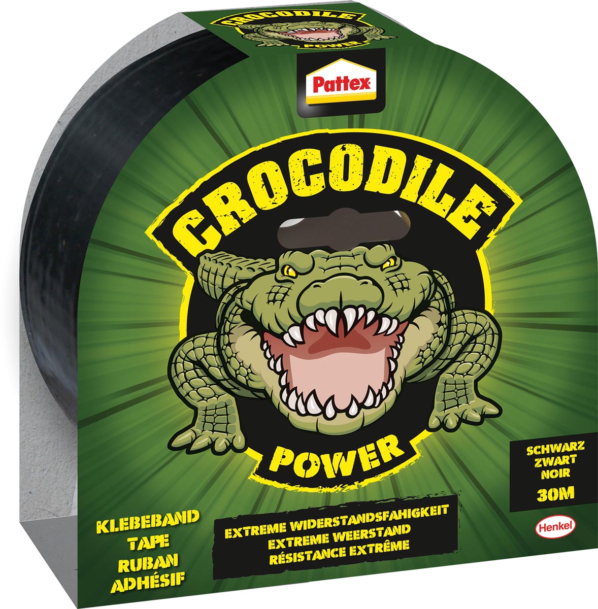 Pattex plakband Crocodile Power Tape lengte: 30 m, zwart Pattex plakband Crocodile Power Tape lengte: 30 m, zwart