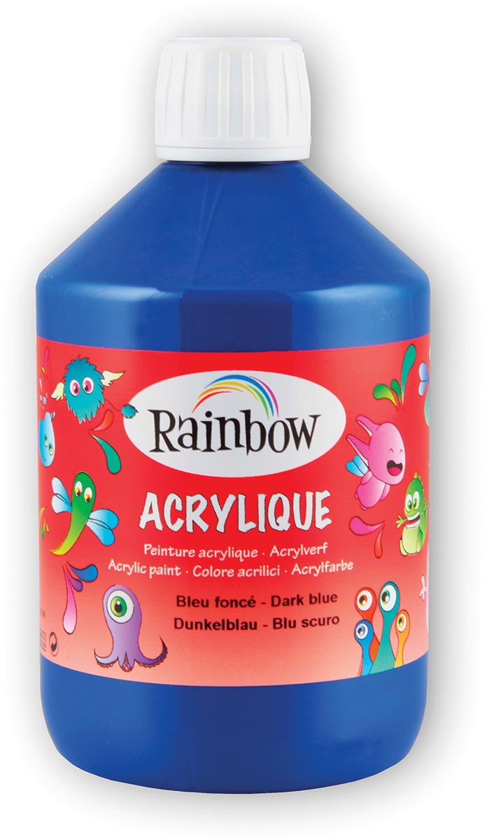 Rainbow acrylverf, flacon van 500 ml, donkerblauw