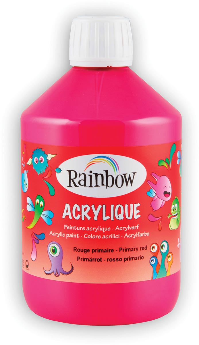 Rainbow acrylverf, flacon van 500 ml, rood