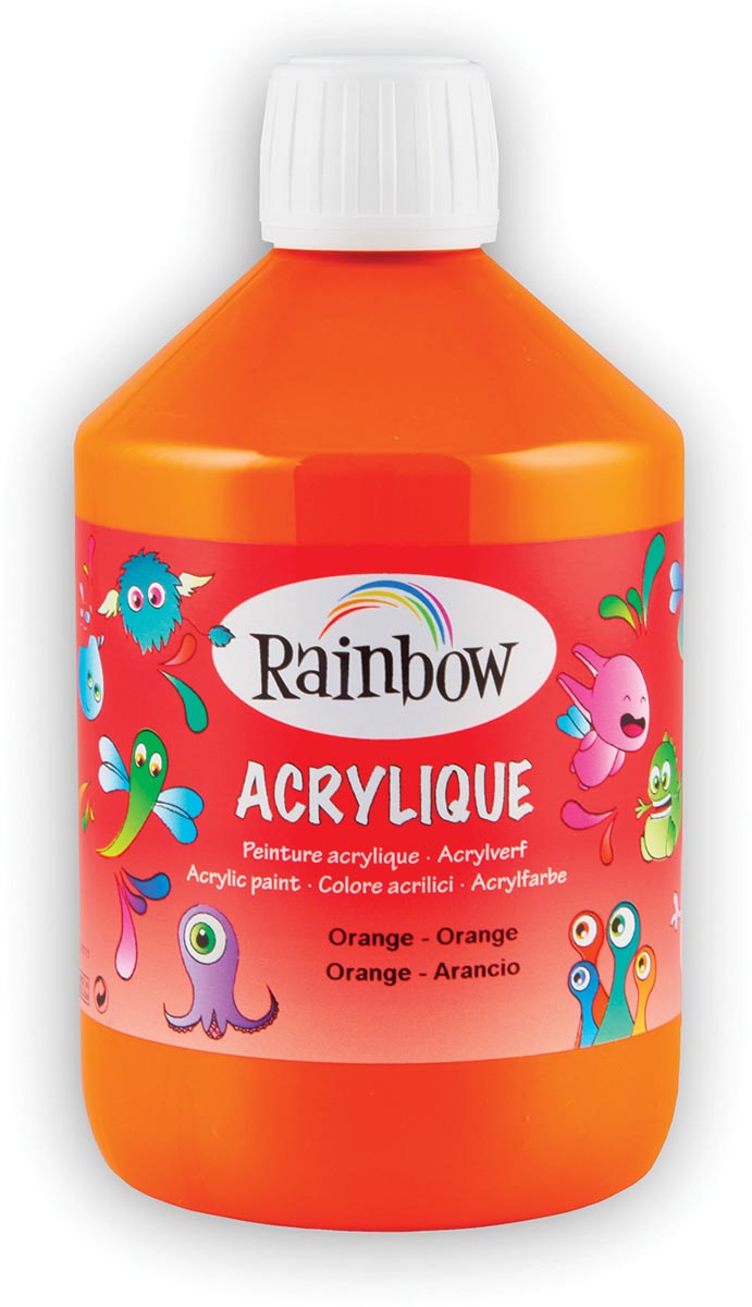 Rainbow acrylverf, flacon van 500 ml, oranje