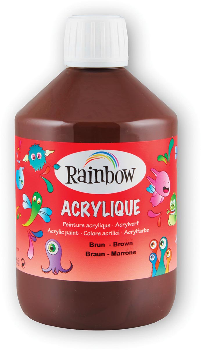 Rainbow acrylverf, flacon van 500 ml, bruin
