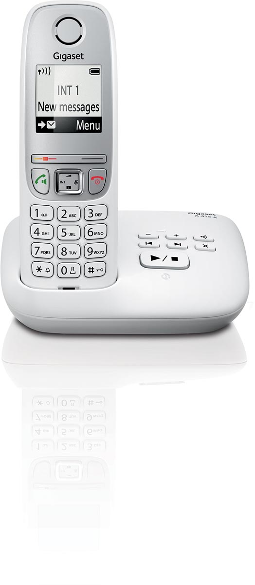 Gigaset A415 DECT draadloze telefoon met antwoordapparaat, wit