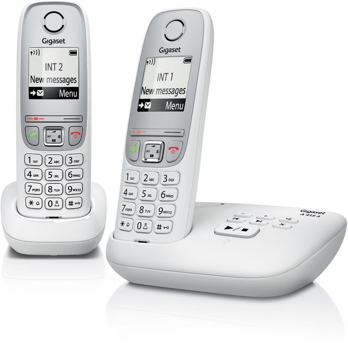 Gigaset A415 DECT draadloze telefoon met antwoordapparaat, met extra handset, wit