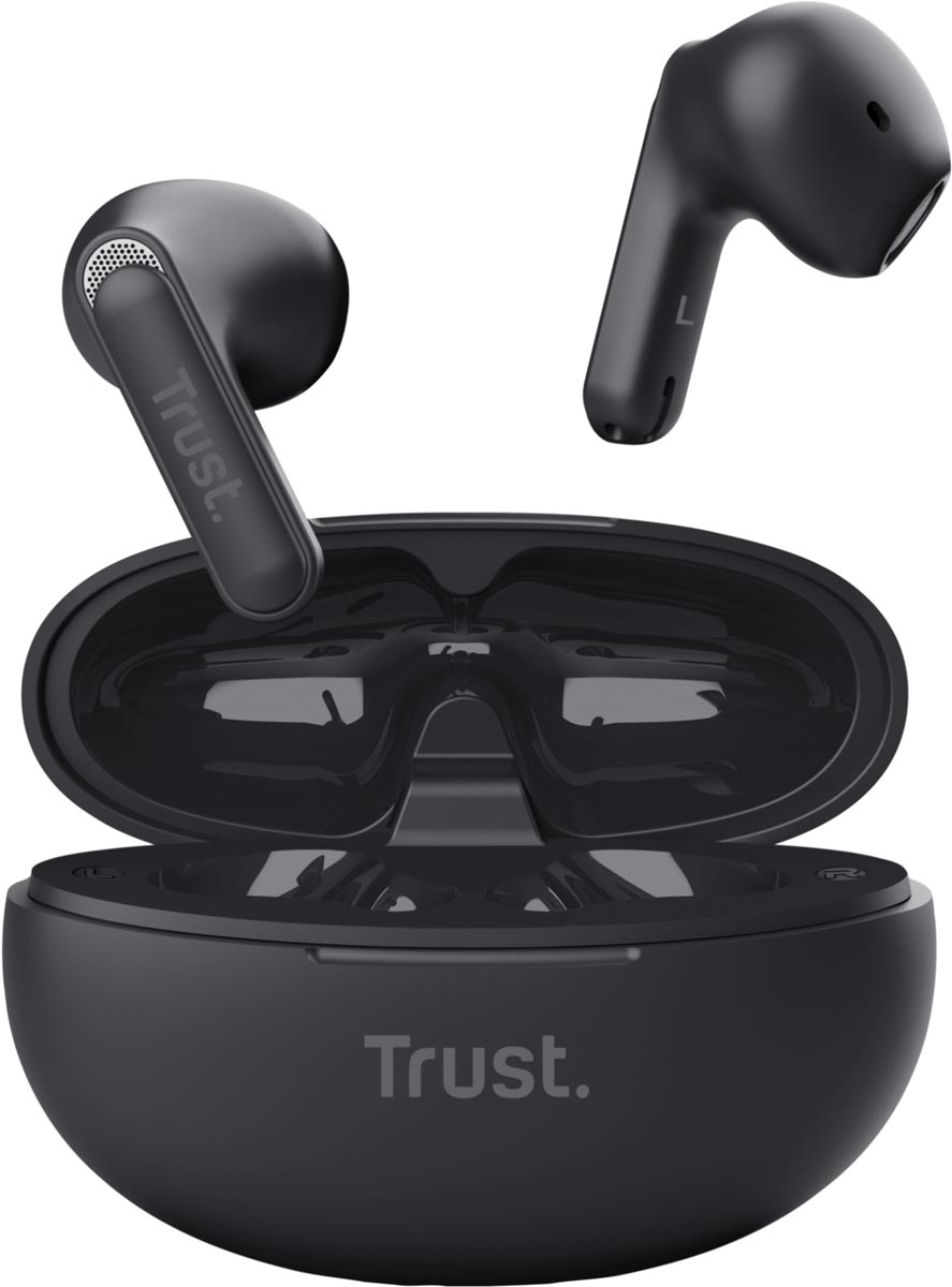 Trust Yavi Bluetooth draadloze oortjes, noice cancelling earphones, zwart afbeelding