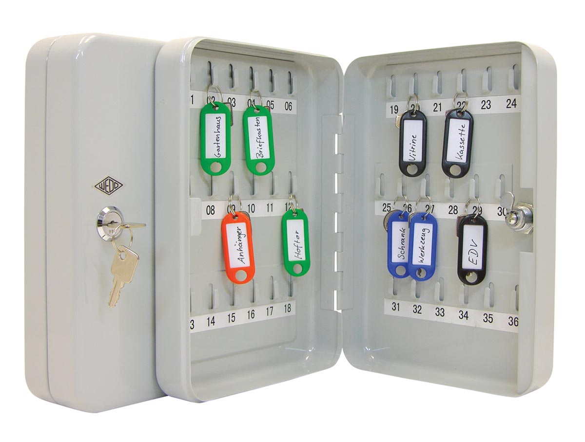 Wedo sleutelkast voor 36 sleutels, ft 18 x 6 x 25 cm, grijs Wedo sleutelkast voor 36 sleutels, ft 18 x 6 x 25 cm, grijs