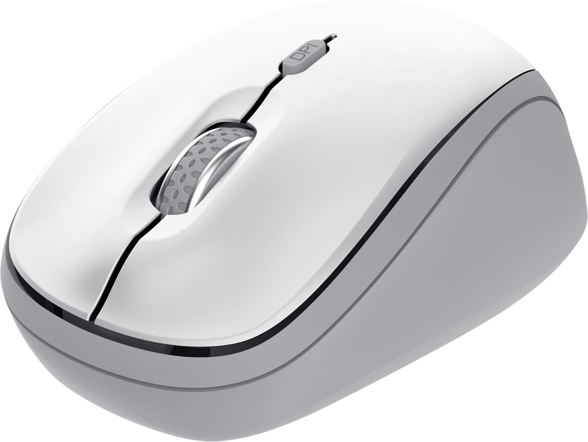 Trust Yvi+ Multi - Draadloze Muis - Bluetooth & USB ontvanger- Compact - Stil - Wit