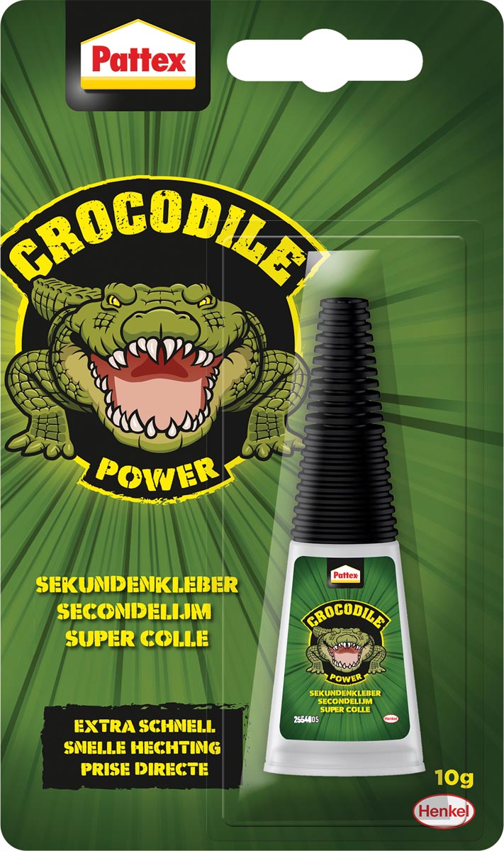 Pattex Crocodile Power secondelijm, tube van 10 gr, op blister