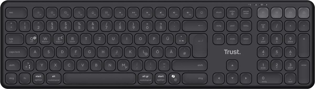 Trust Vaiya draadloos toetsenbord, multi-device, qwerty afbeelding