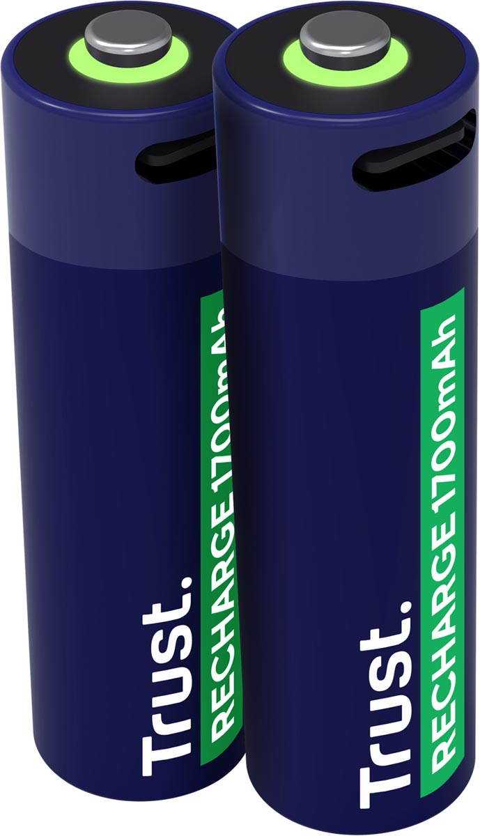 Trust USB-C herlaadbare batterijen AA, blister van 2 stuks afbeelding