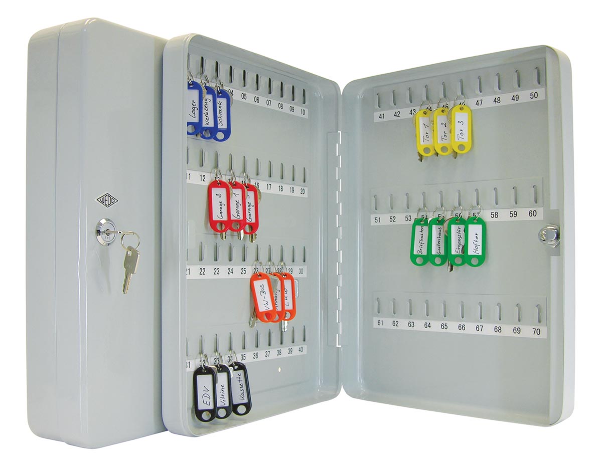 Wedo sleutelkast voor 70 sleutels, ft 28 x 6 x 37 cm , grijs