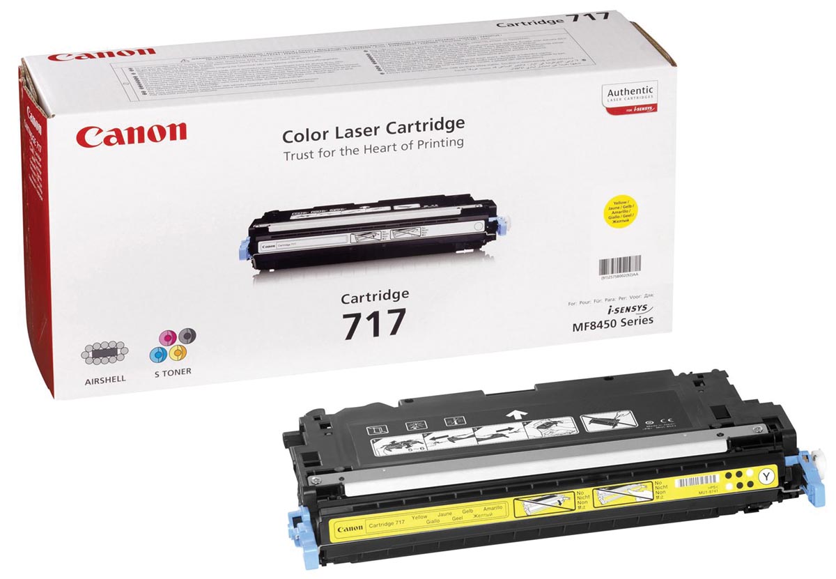 Canon toner 717Y, 4.000 pagina's, OEM 2575B002, geel
