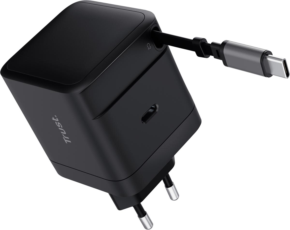 Trust Maxo intrekbare USB-C oplader, 65 W