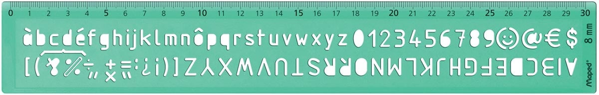 Maped lettersjabloon, 8 mm afbeelding