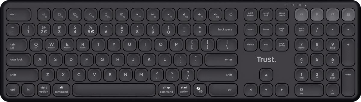 Trust Vaiya draadloos toetsenbord, multi-device, azerty